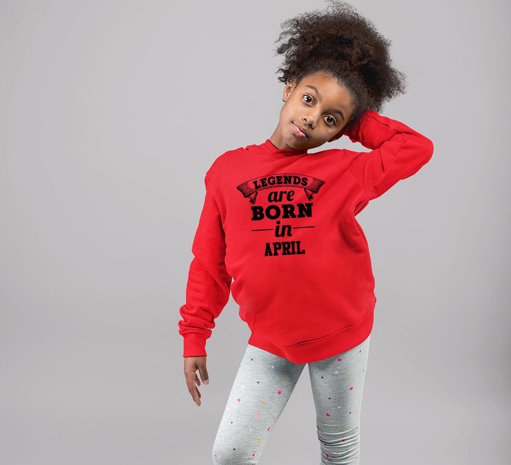 Legends are Born in April Hoodie For Girls -FunkyTradition - FunkyTradition