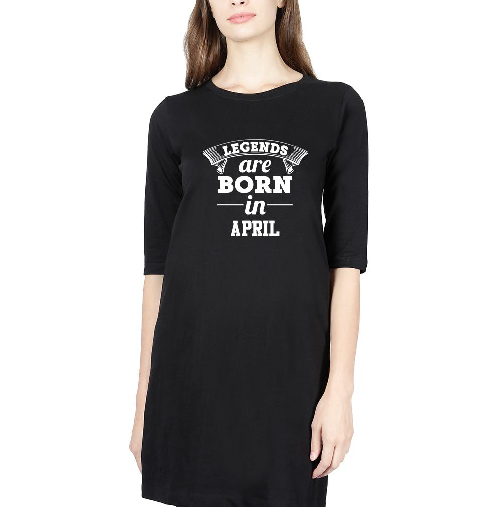 Legends are Born in April Women Long Top-FunkyTradition - FunkyTradition