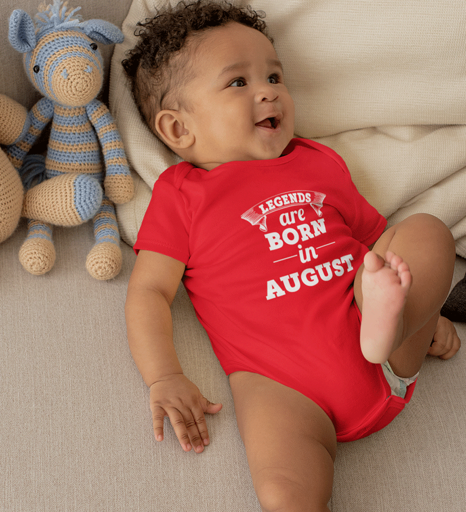 Legends are born in August Rompers for Baby Boy- FunkyTradition FunkyTradition