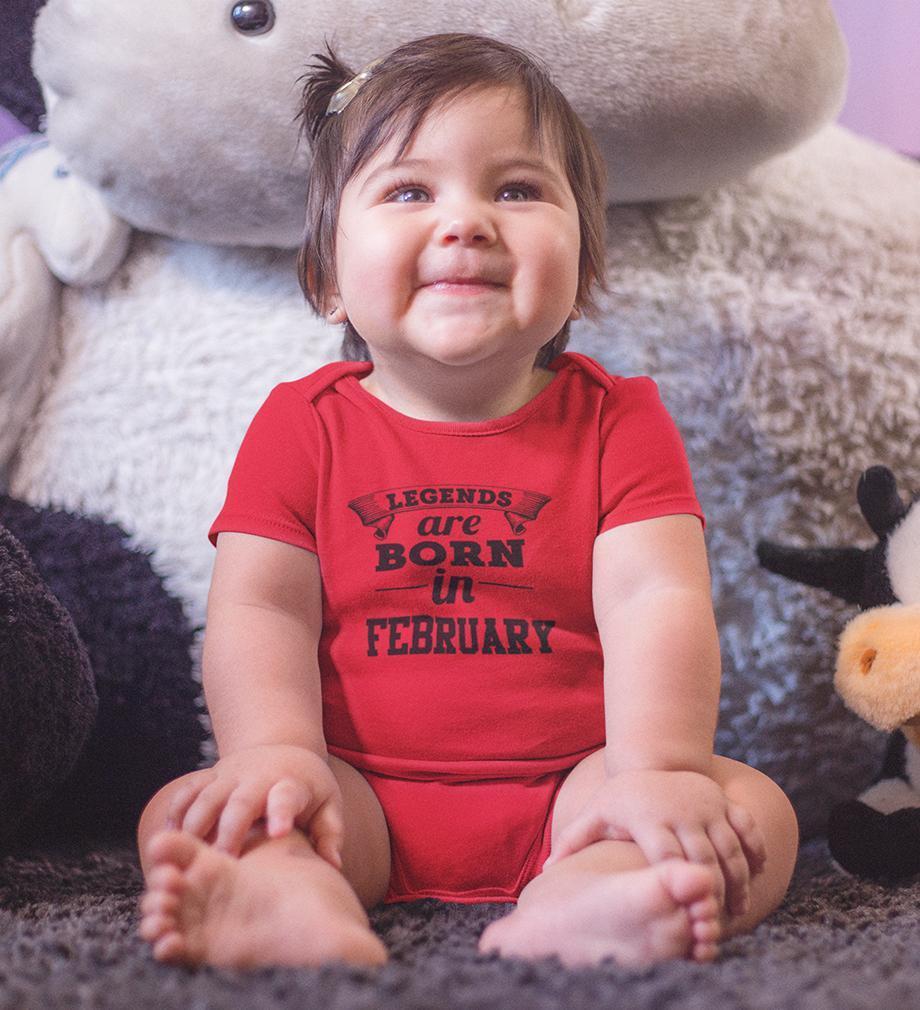 Legends are Born in February Rompers for Baby Girl- FunkyTradition - FunkyTradition