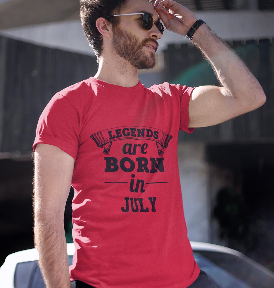 Legends are Born in July Half Sleeves T-Shirt For Men-FunkyTradition - FunkyTradition