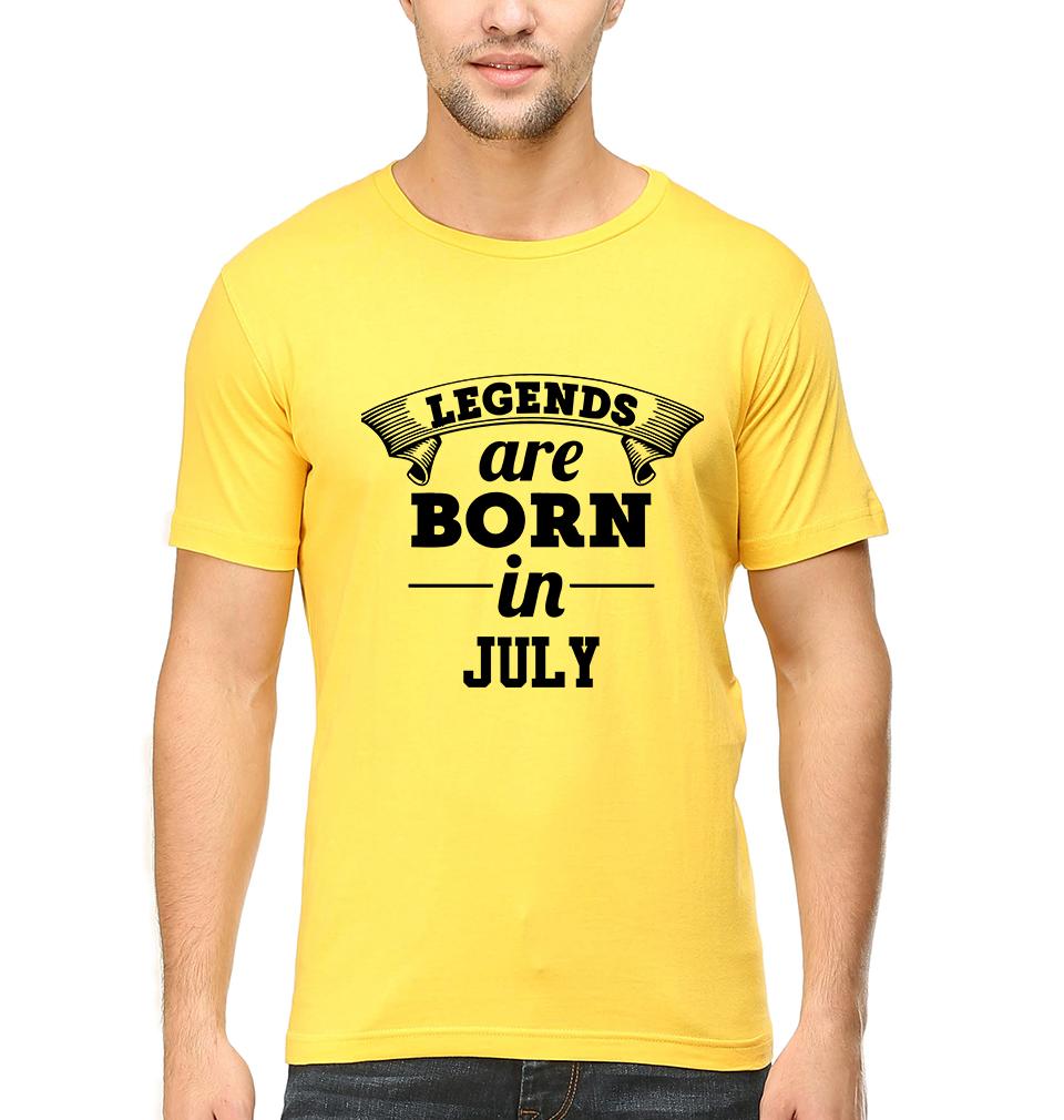 Legends are Born in July Half Sleeves T-Shirt For Men-FunkyTradition - FunkyTradition