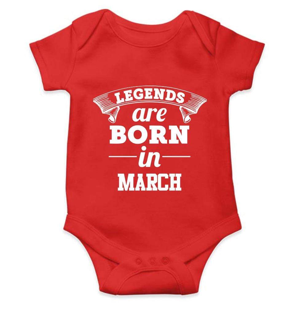 Legends are born in March Rompers for Baby Boy- FunkyTradition FunkyTradition