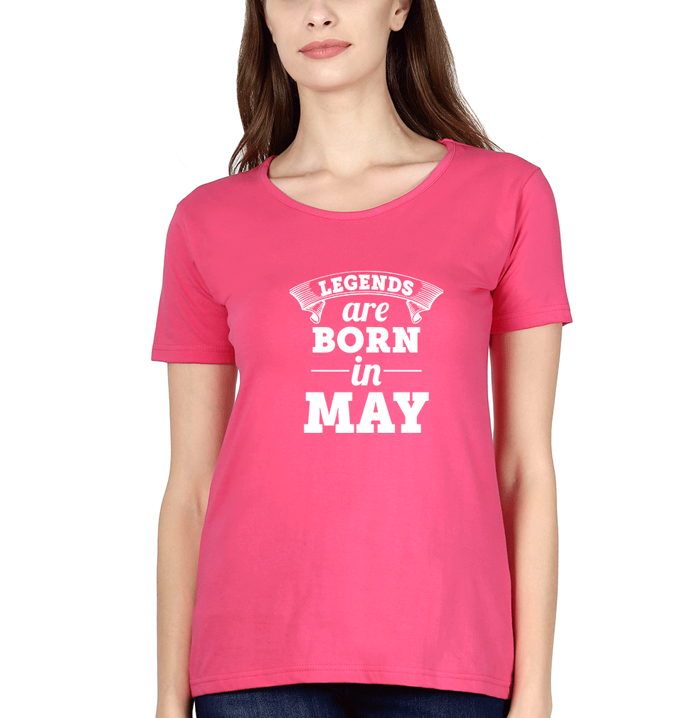 Legends are Born in May Womens Half Sleeves T-Shirts-FunkyTradition Half Sleeves T-Shirt FunkyTradition