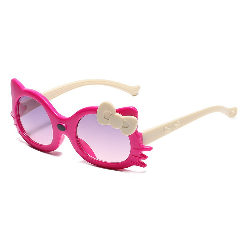 Dark Pink Round Cat Eye Sport Sunglasses For Boys And Girls-FunkyTradition (4+ Kids Sunglasses)