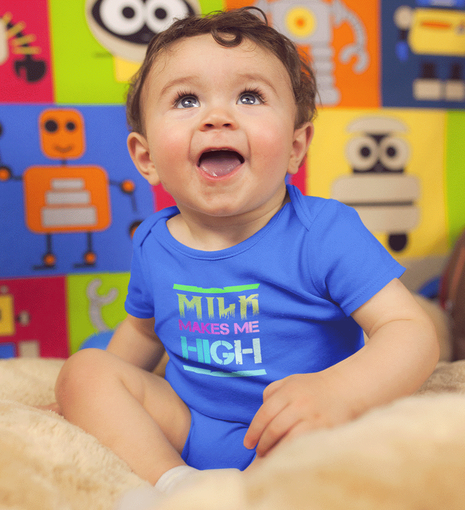 Milk Makes Me High Rompers for Baby Boy- FunkyTradition FunkyTradition