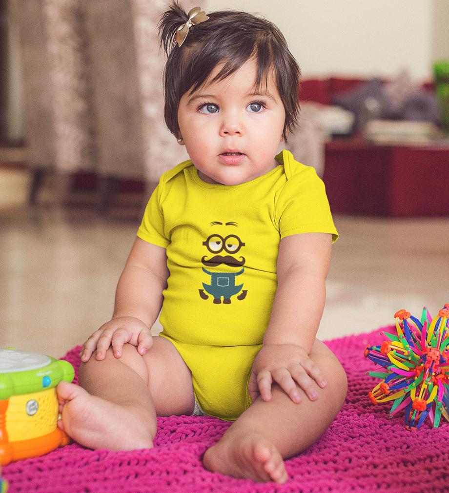 Minion Mustache Rompers for Baby Girl- FunkyTradition FunkyTradition