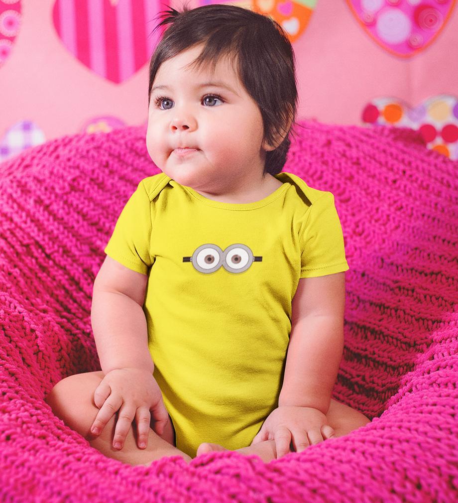 Minion Pop Eyes Rompers for Baby Girl- FunkyTradition FunkyTradition