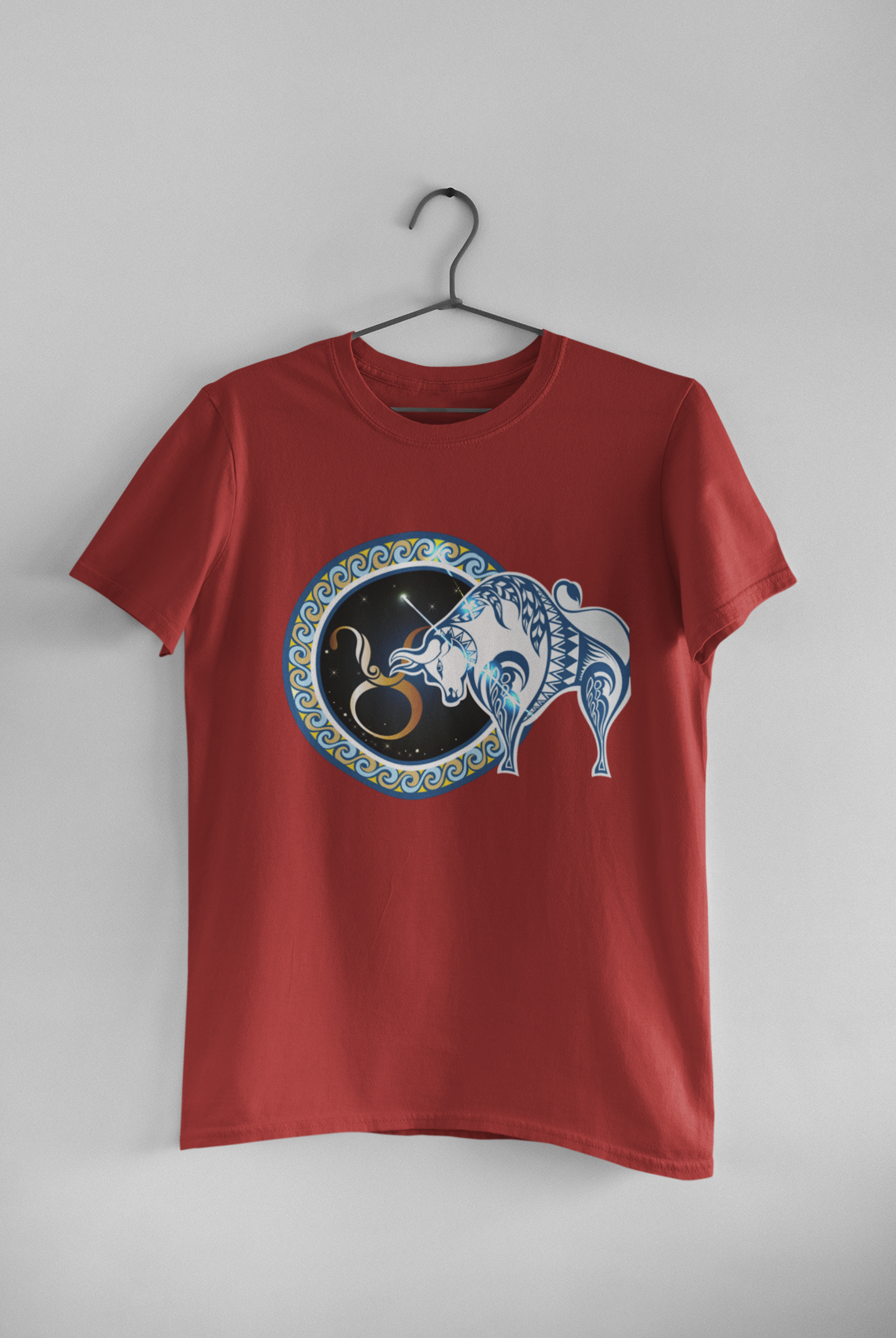 Taurus Zodiac Sign Mens Half Sleeves T-shirt- FunkyTradition