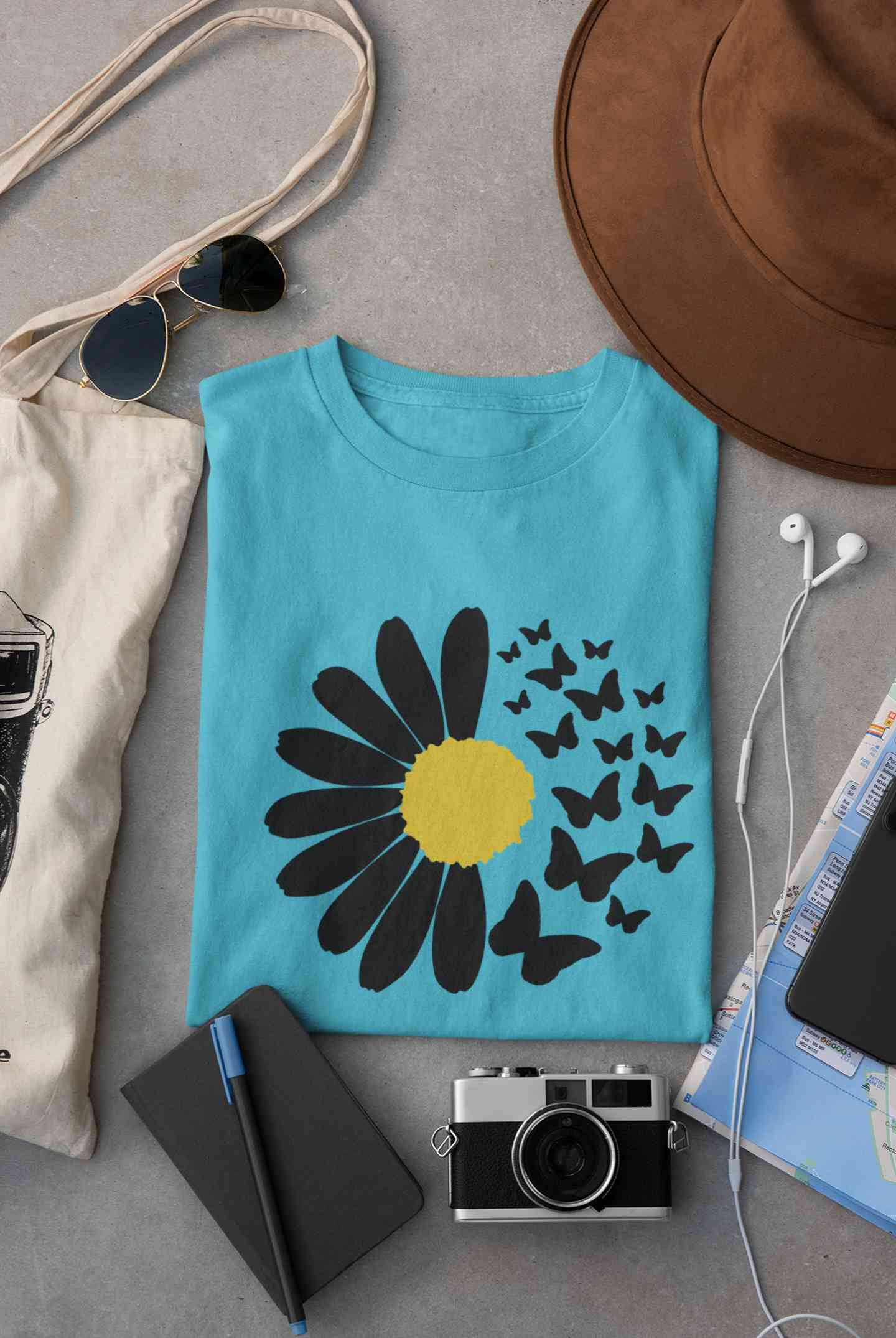 Heart Butterfly Vector Women Half Sleeves T-shirt- FunkyTradition