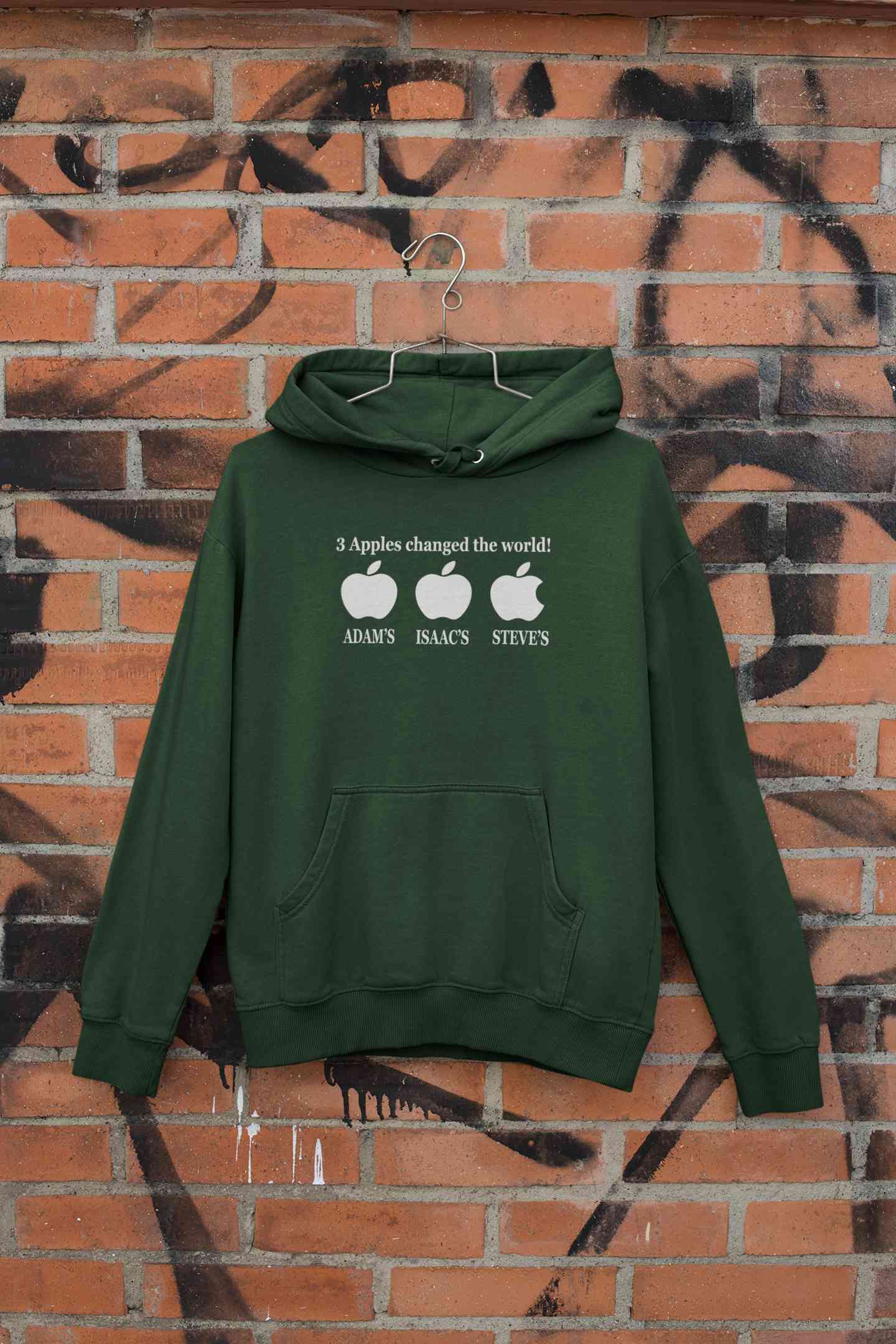 3 Apples Changed The World Typography Men Hoodies-FunkyTradition