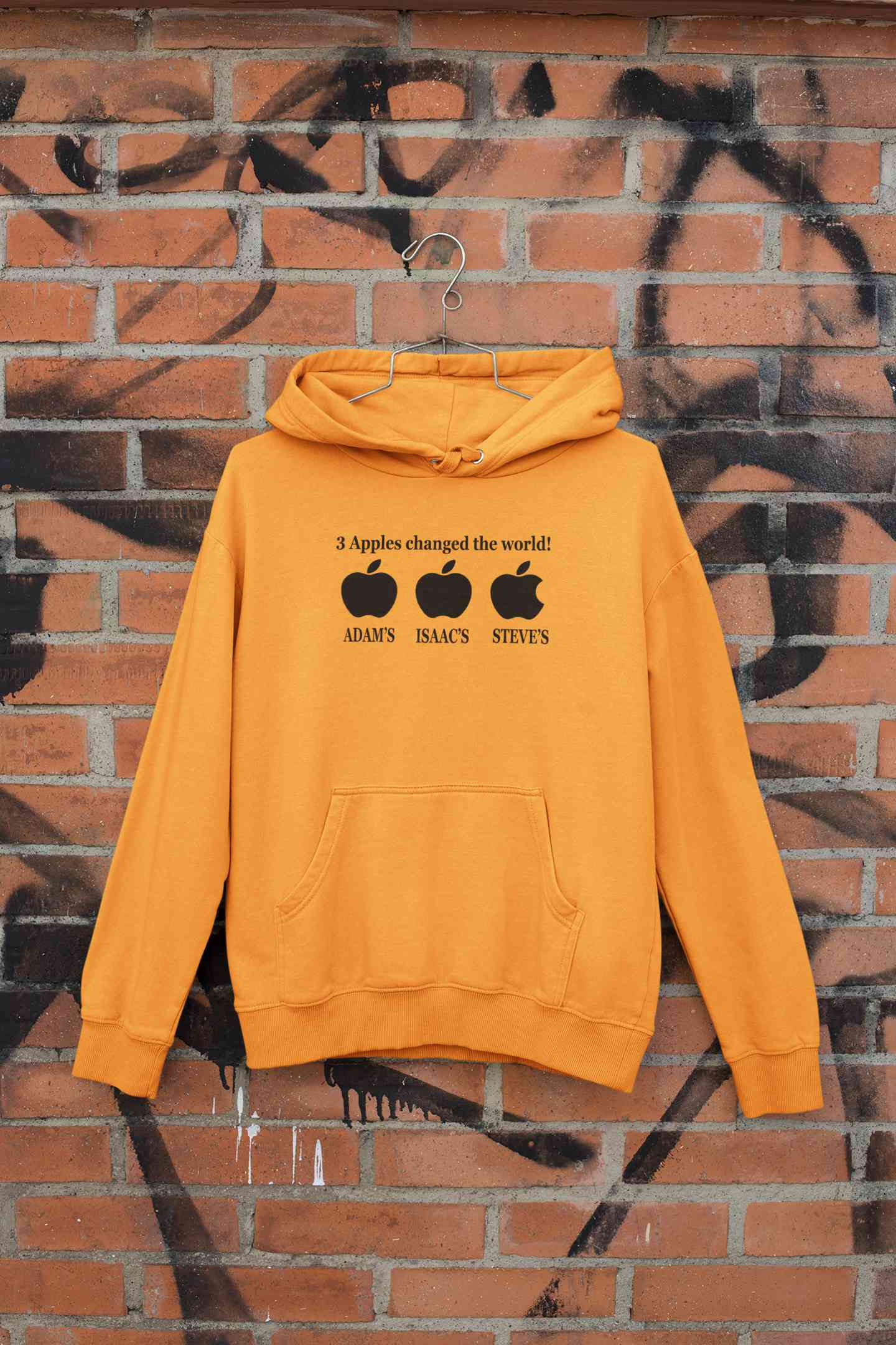 3 Apples Changed The World Typography Hoodies for Women-FunkyTradition