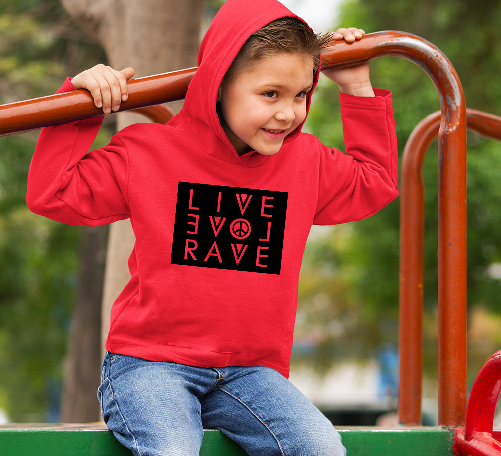 LIVE LOVE RAVE Hoodie For Boys-FunkyTradition