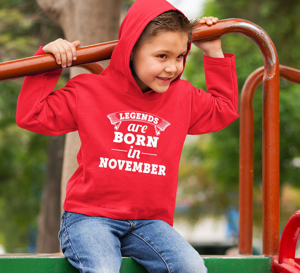Legends are Born in November Hoodie For Boys-FunkyTradition