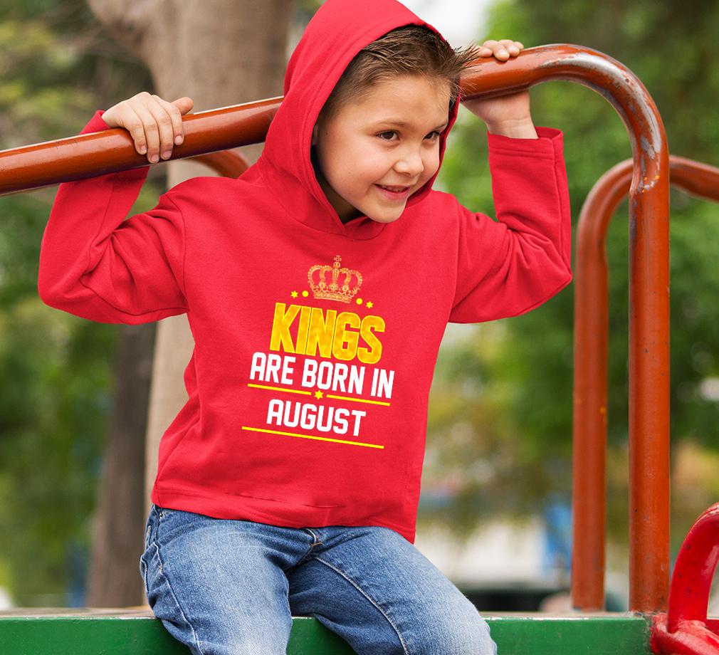 Kings Are Born In August Boy Hoodies-FunkyTradition
