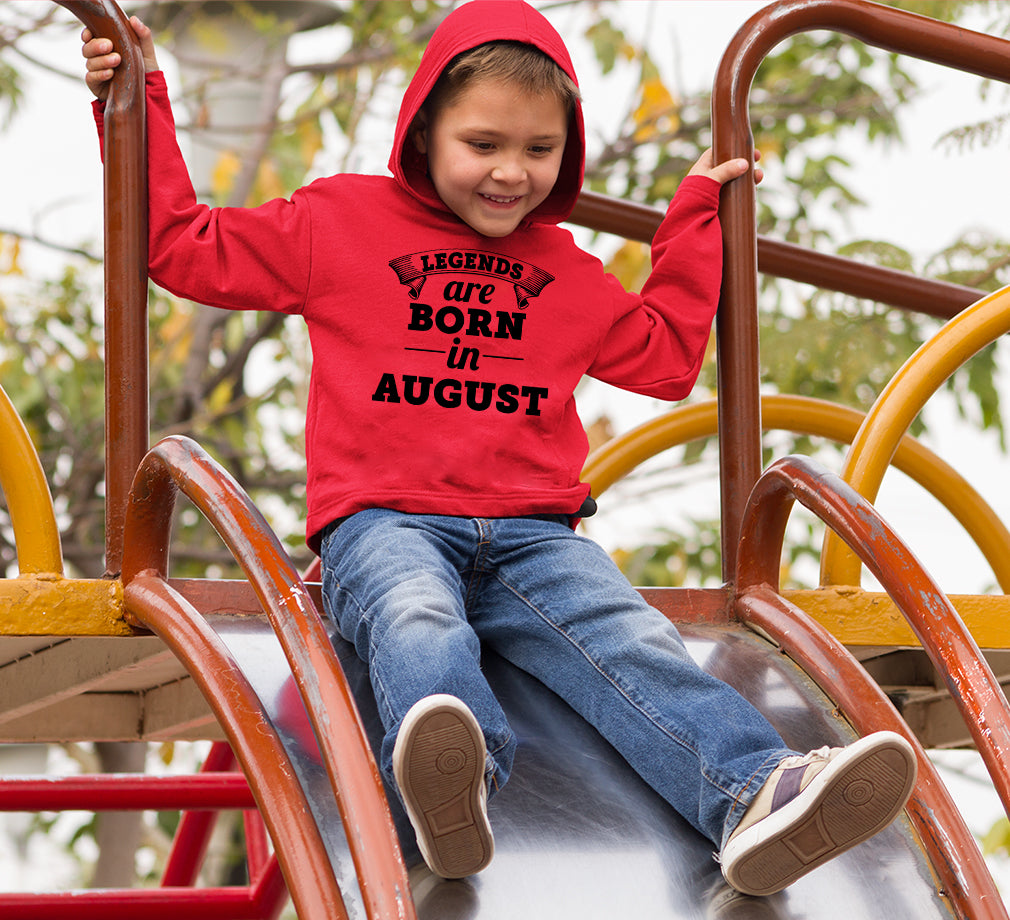 Legends are Born in August Hoodie For Boys-FunkyTradition