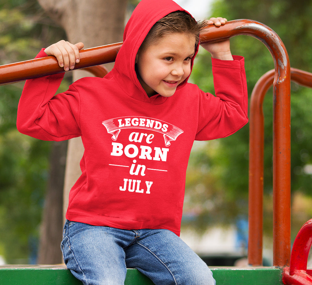 Legends are Born in July Hoodie For Boys-FunkyTradition