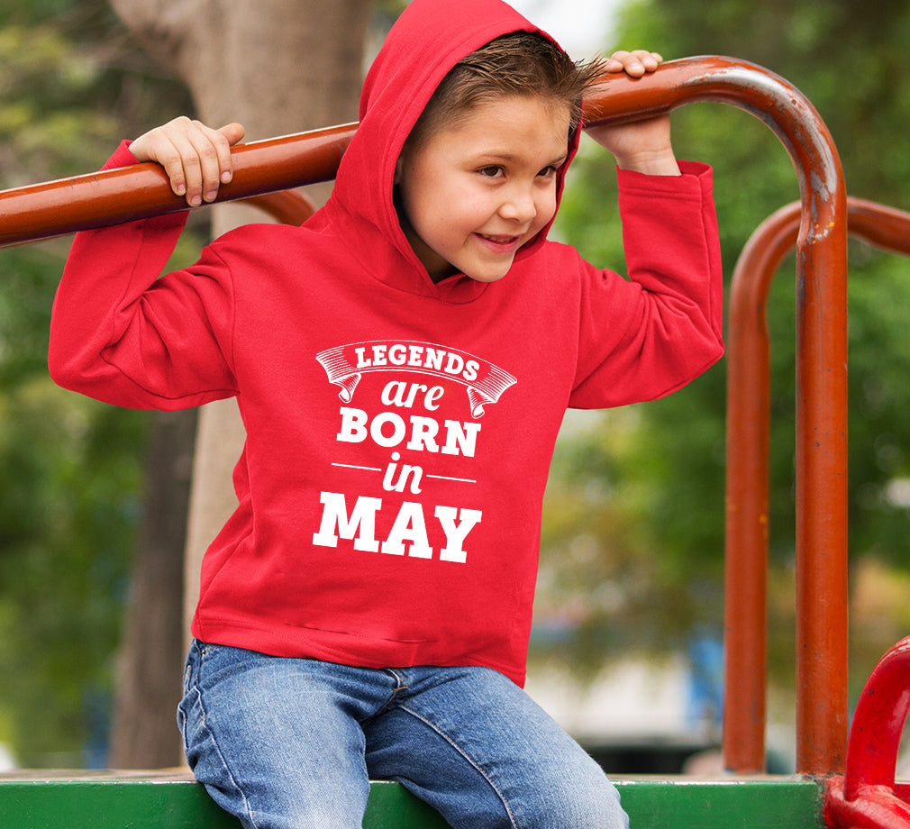 Legends are Born in May Hoodie For Boys-FunkyTradition