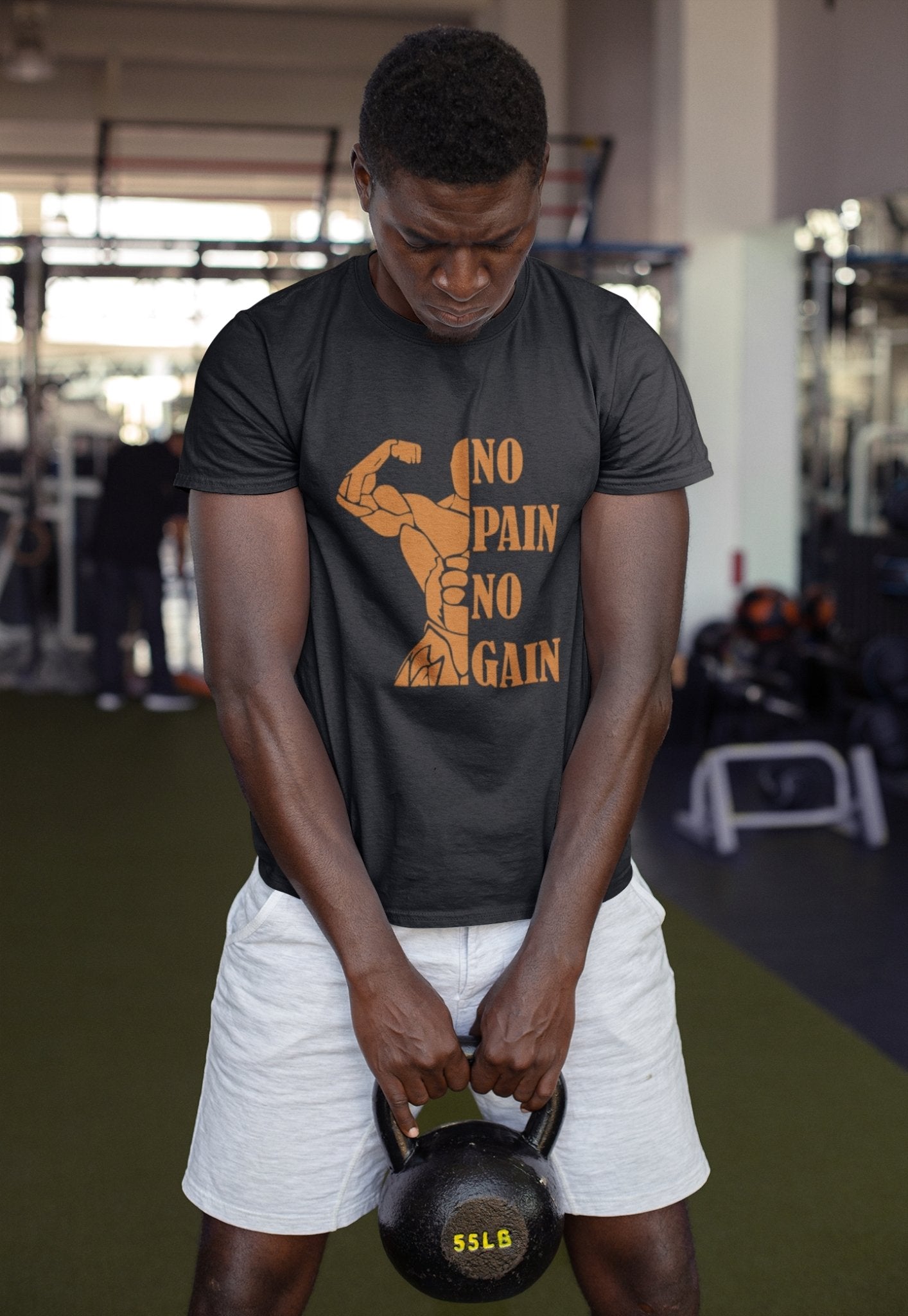 No Pain No Gain Gym And Workout Mens Half Sleeves T-shirt- FunkyTradition - Funky Tees Club
