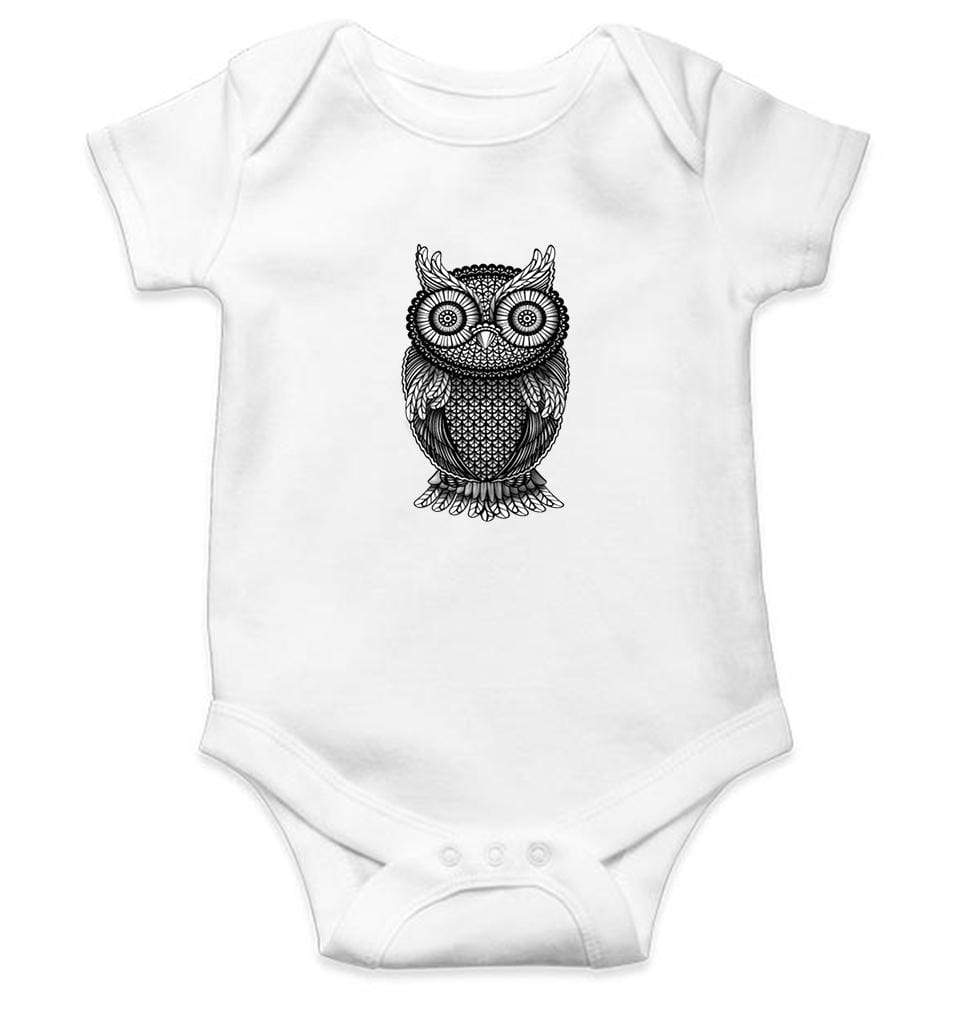 Ornamental Owl Abstract Rompers for Baby Boy- FunkyTradition FunkyTradition