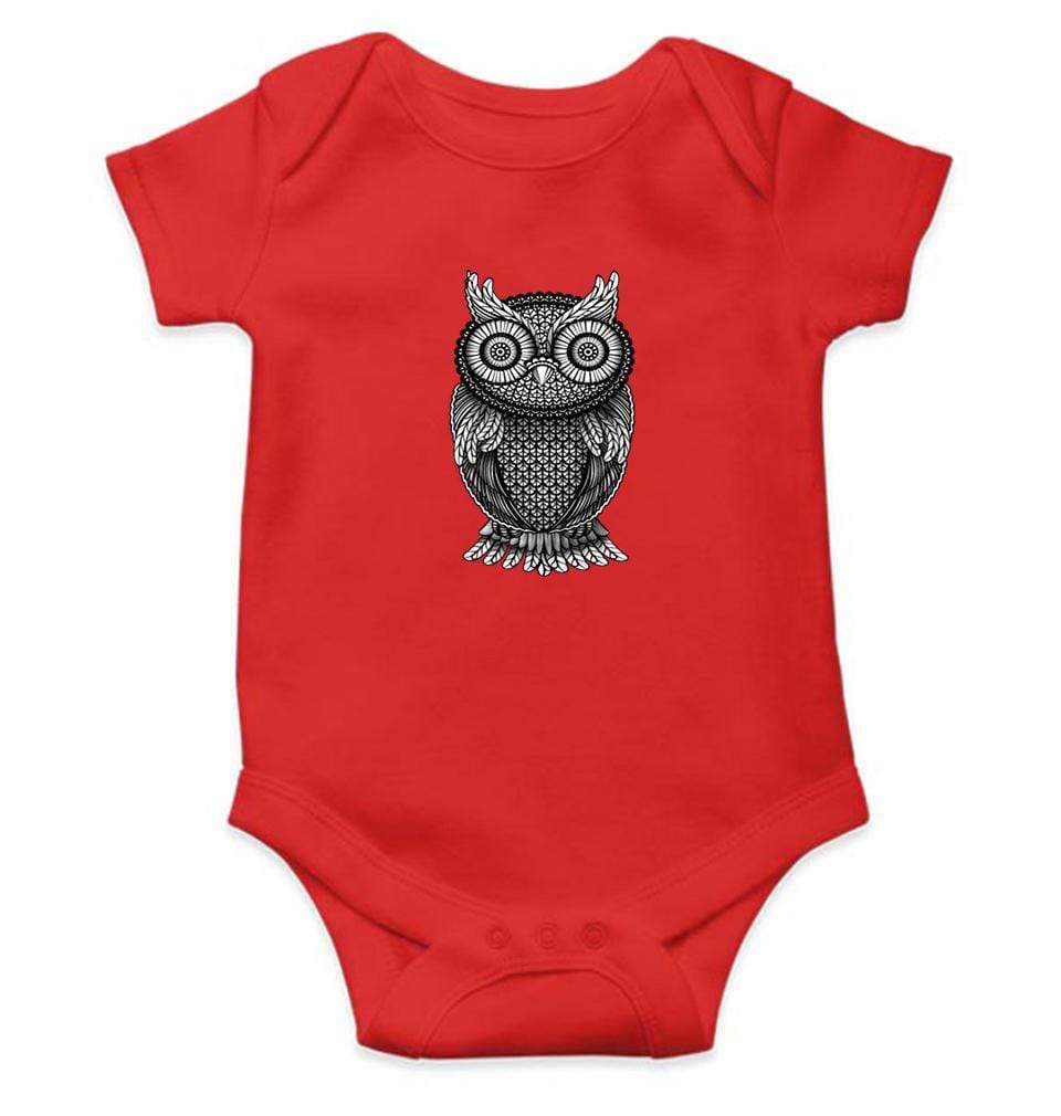 Ornamental Owl Abstract Rompers for Baby Girl- FunkyTradition FunkyTradition