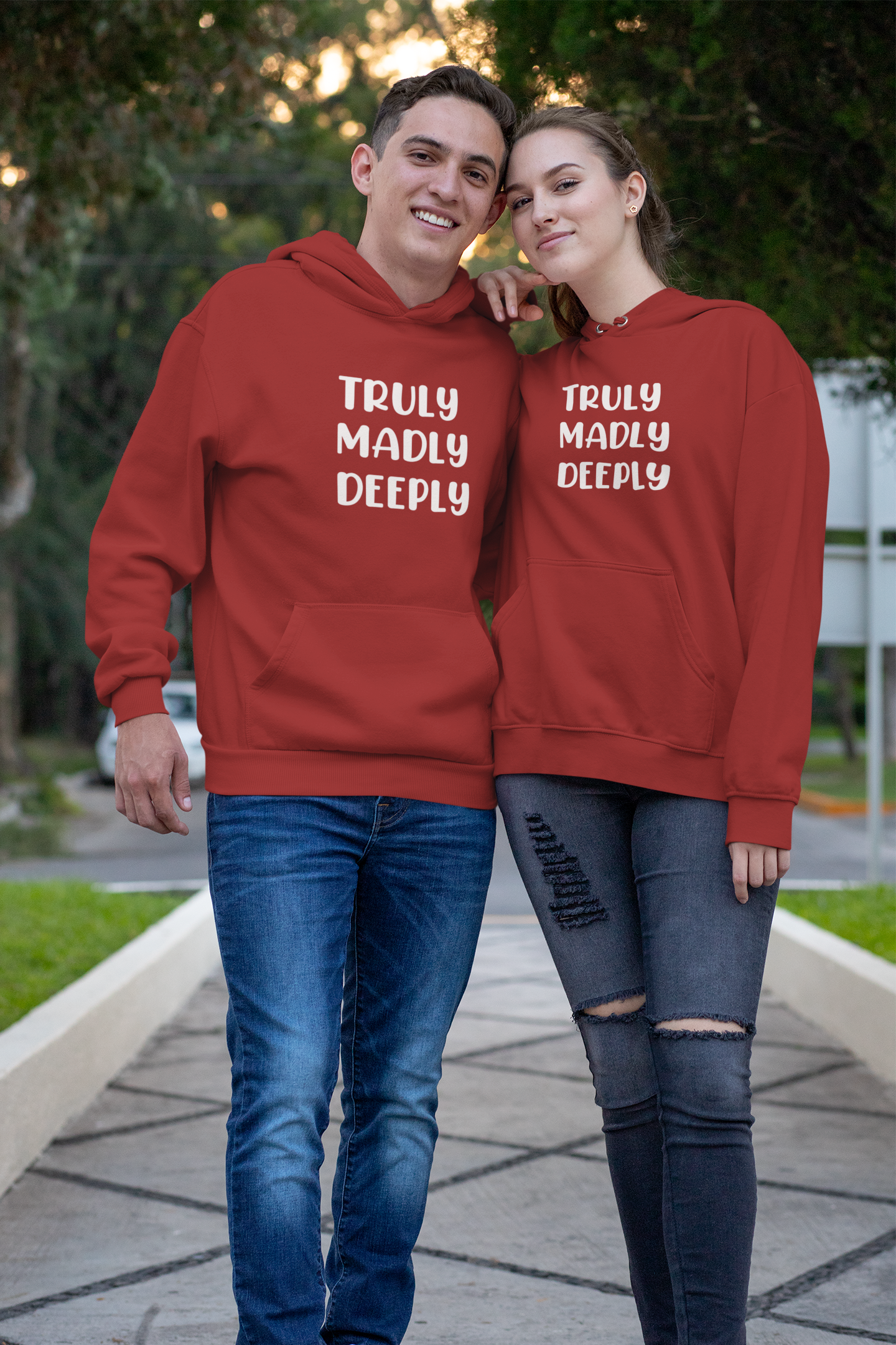 Truly Madly Deeply Couple Hoodie-FunkyTradition