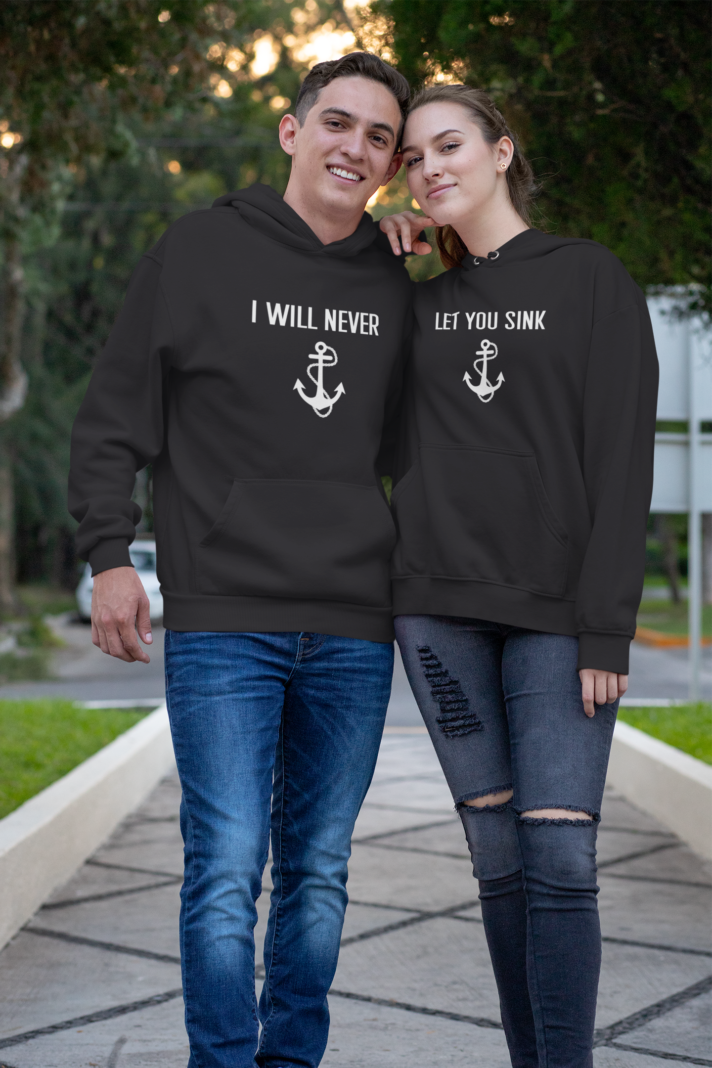 I Will Never Let You Sink Couple Hoodie-FunkyTradition