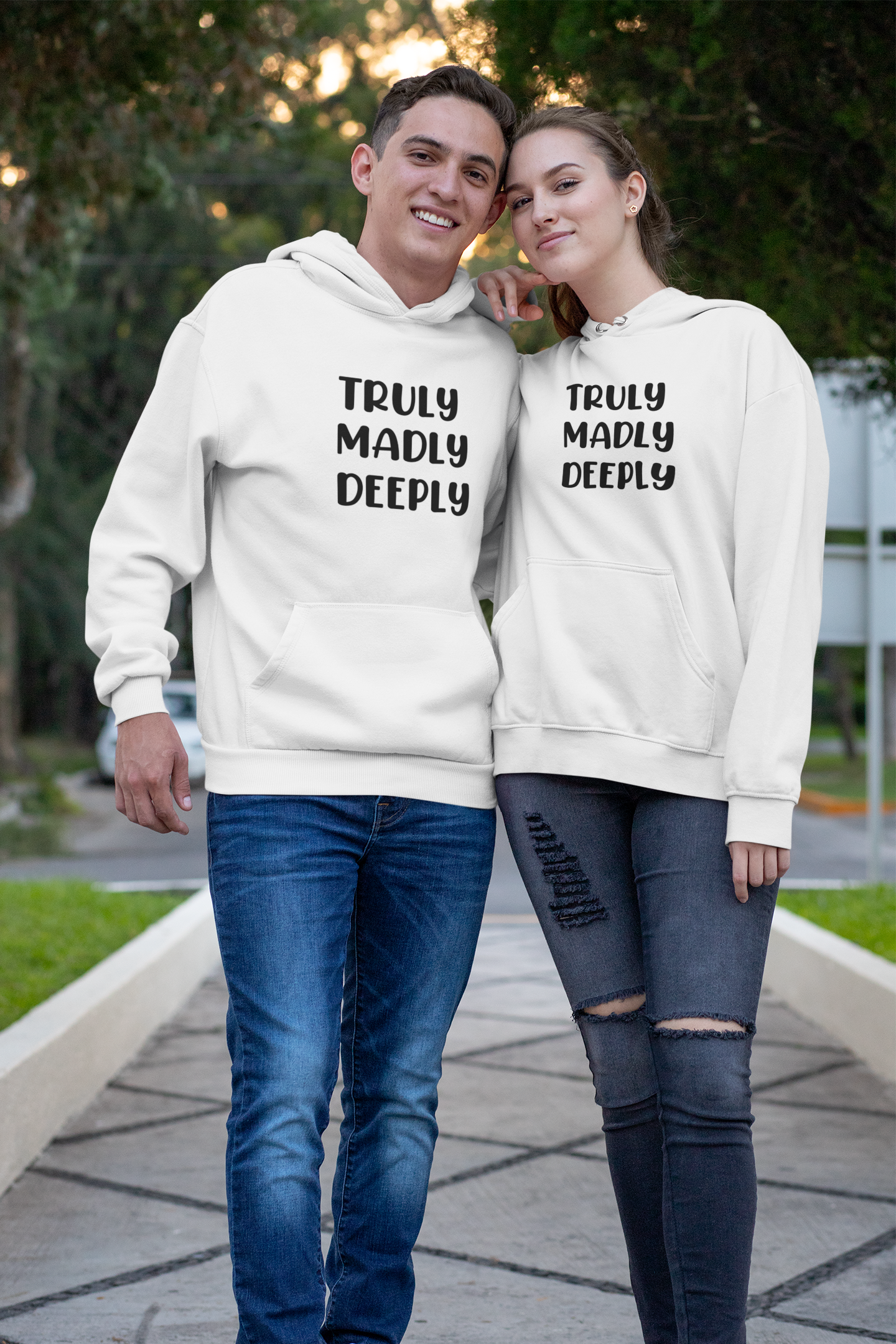 Truly Madly Deeply Couple Hoodie-FunkyTradition