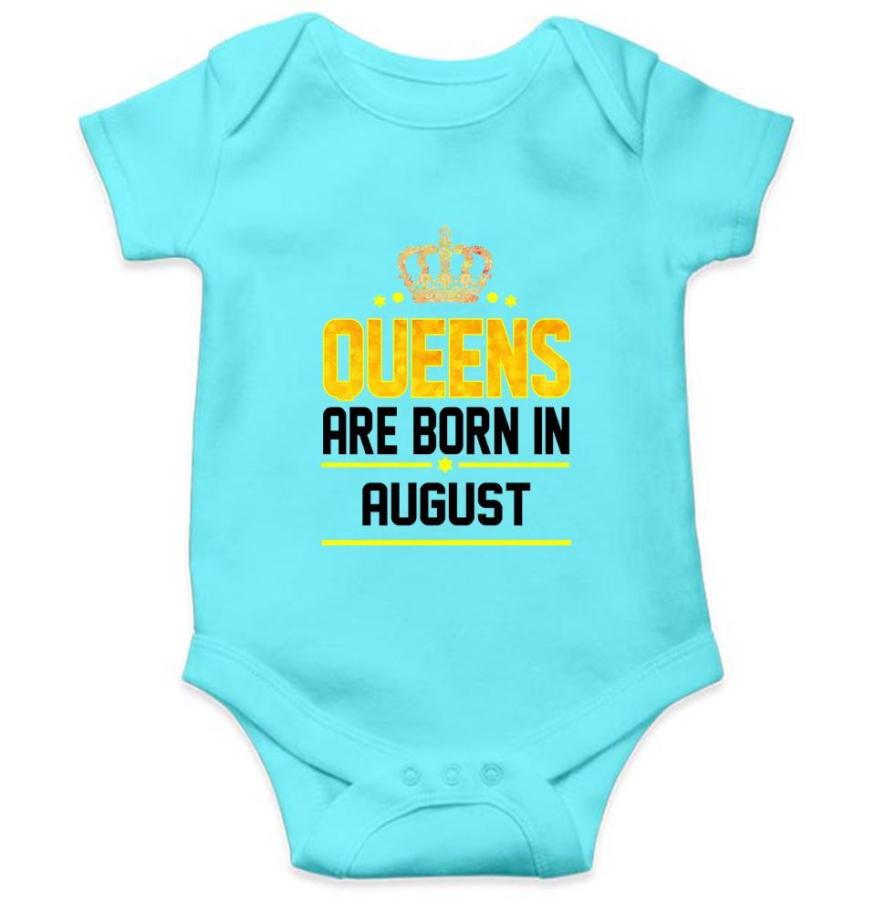Queens Are  Born In August Rompers for Baby Girl- FunkyTradition FunkyTradition