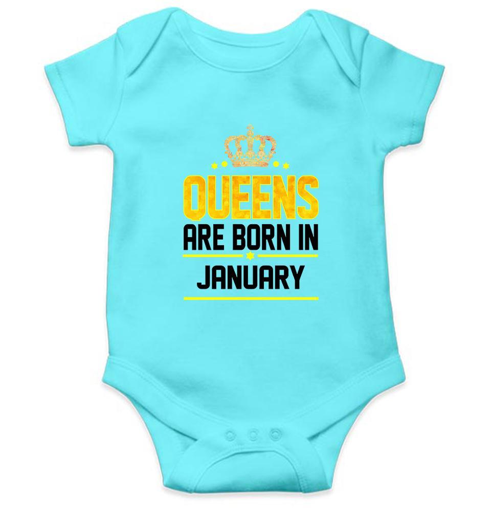Queens Are Born In January Rompers for Baby Girl- FunkyTradition FunkyTradition