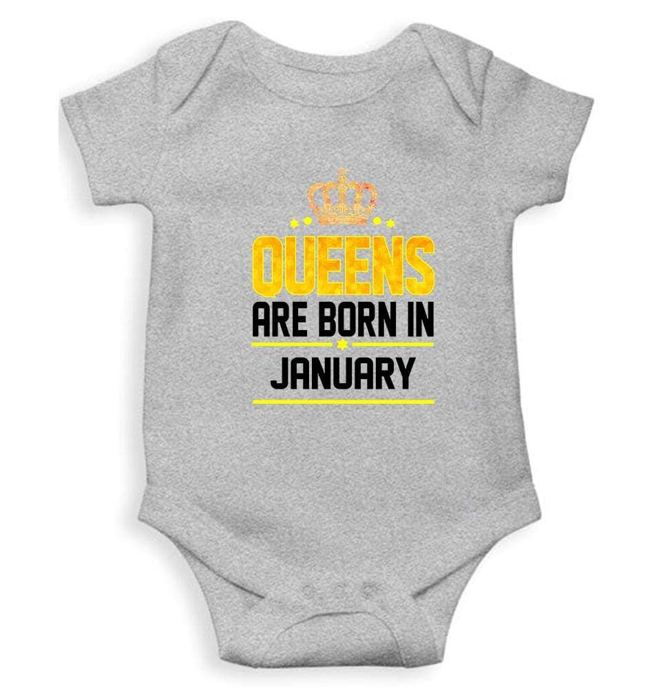 Queens Are Born In January Rompers for Baby Girl- FunkyTradition FunkyTradition