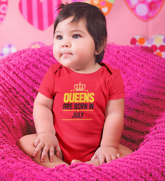 Queens Are Born In July Rompers for Baby Girl- FunkyTradition FunkyTradition
