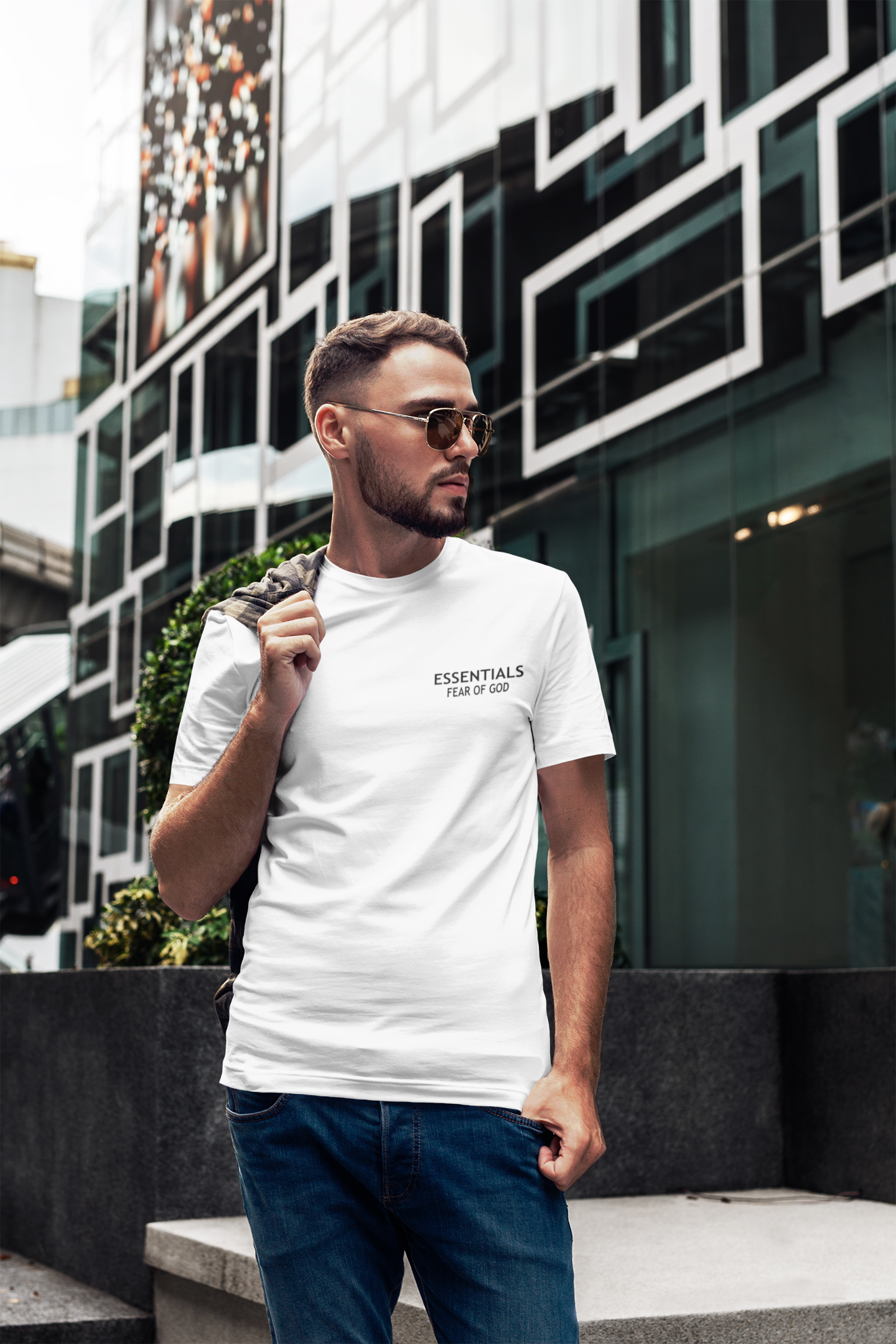 Essentials Fear Of God Mens Half Sleeves T-shirt- FunkyTradition
