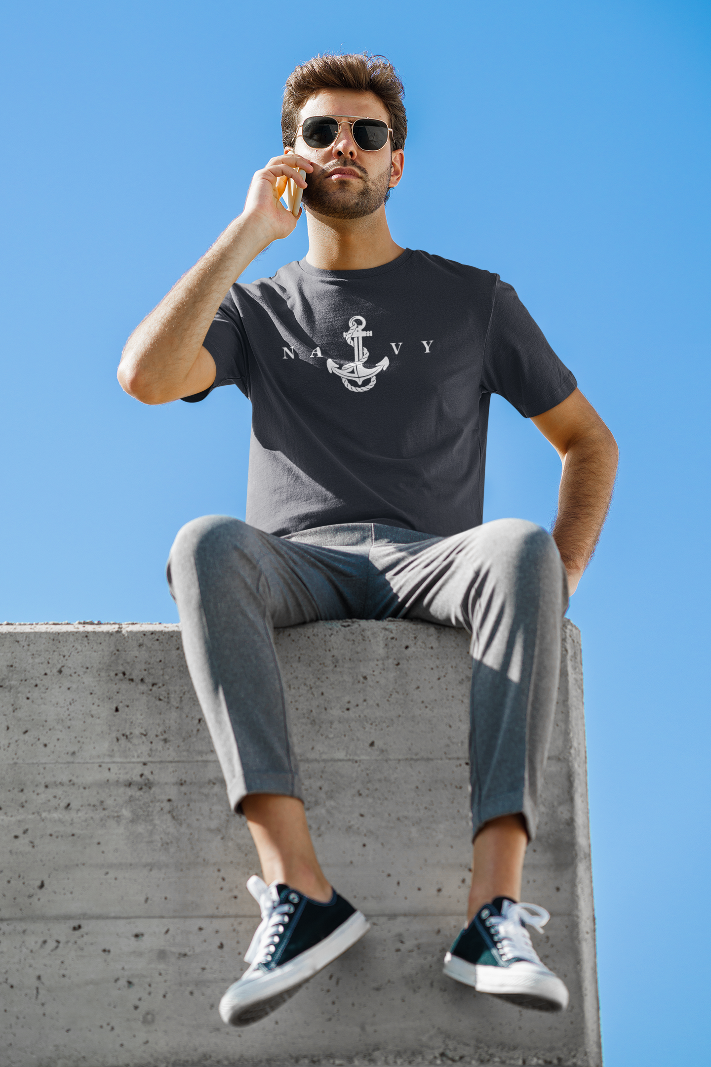 Merchant Navy Mens Half Sleeves T-shirt- FunkyTradition