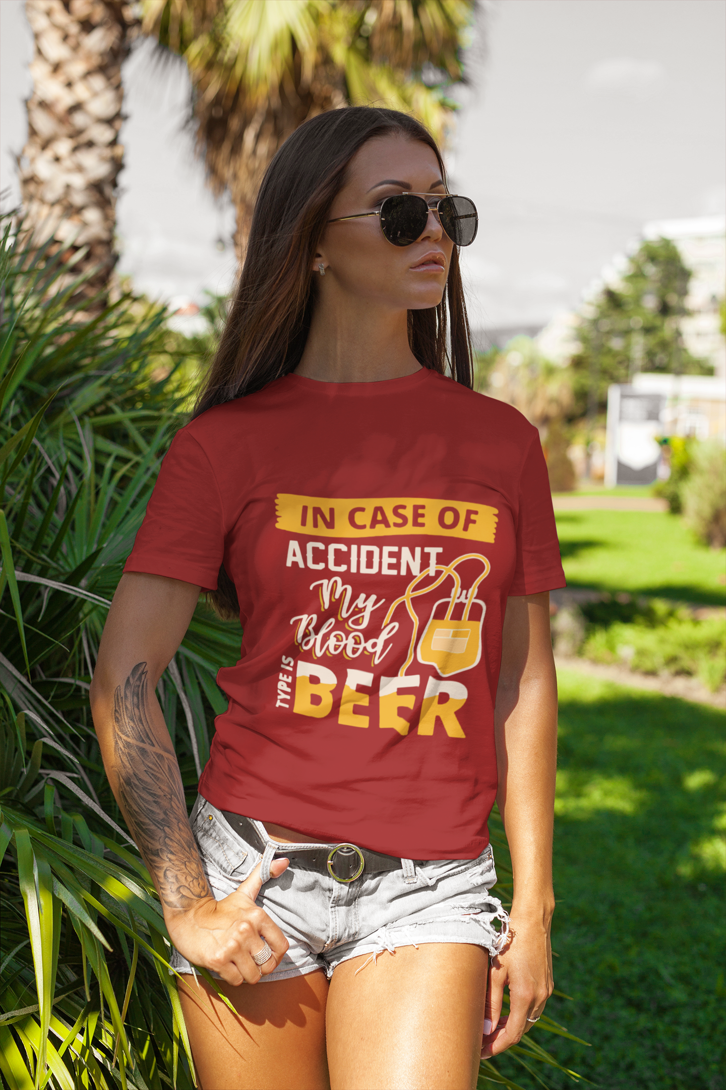 My Blood Type Is Beer Women Half Sleeves T-shirt- FunkyTradition