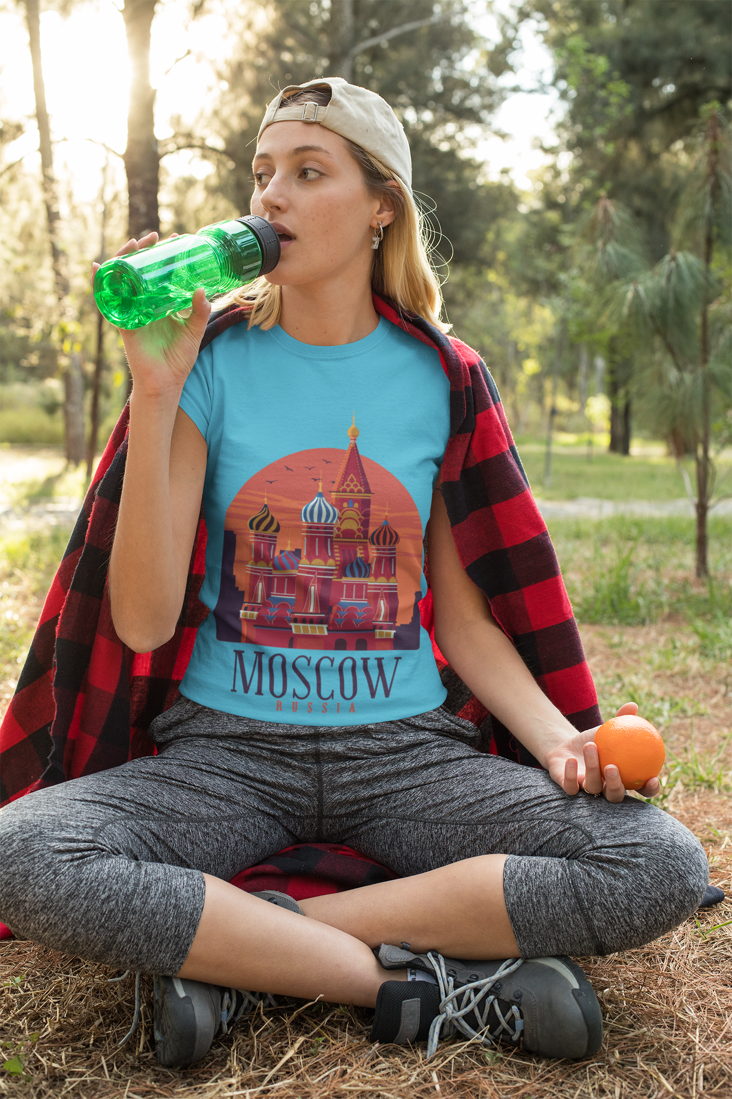 Moscow Skyline Women Half Sleeves T-Shirt- FunkyTradition