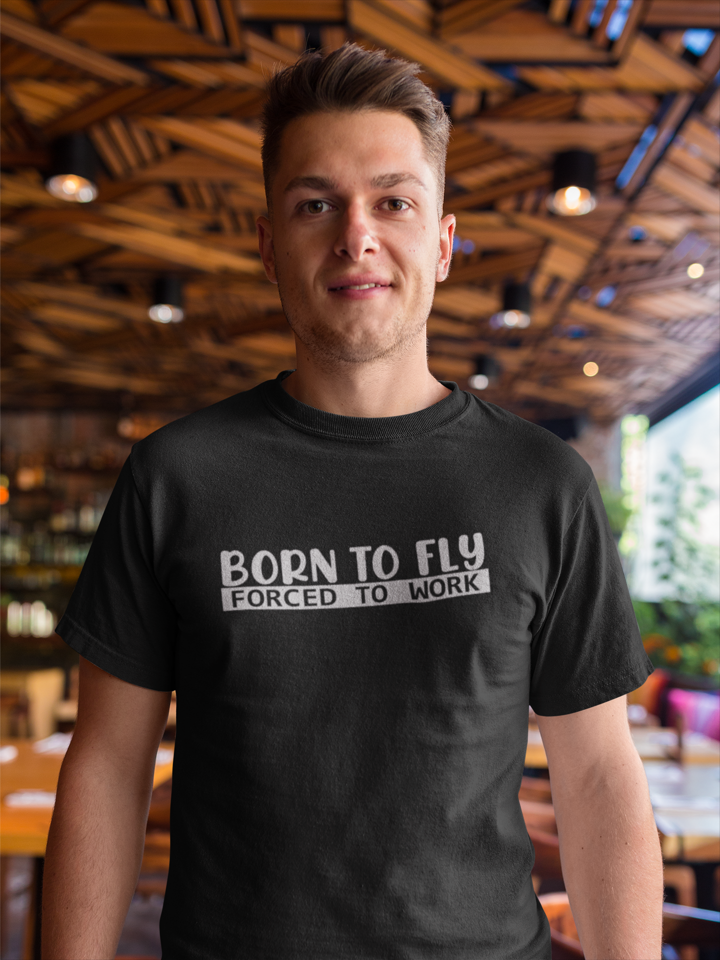 Born To Fly Pilot Mens Half Sleeves T-shirt- FunkyTradition