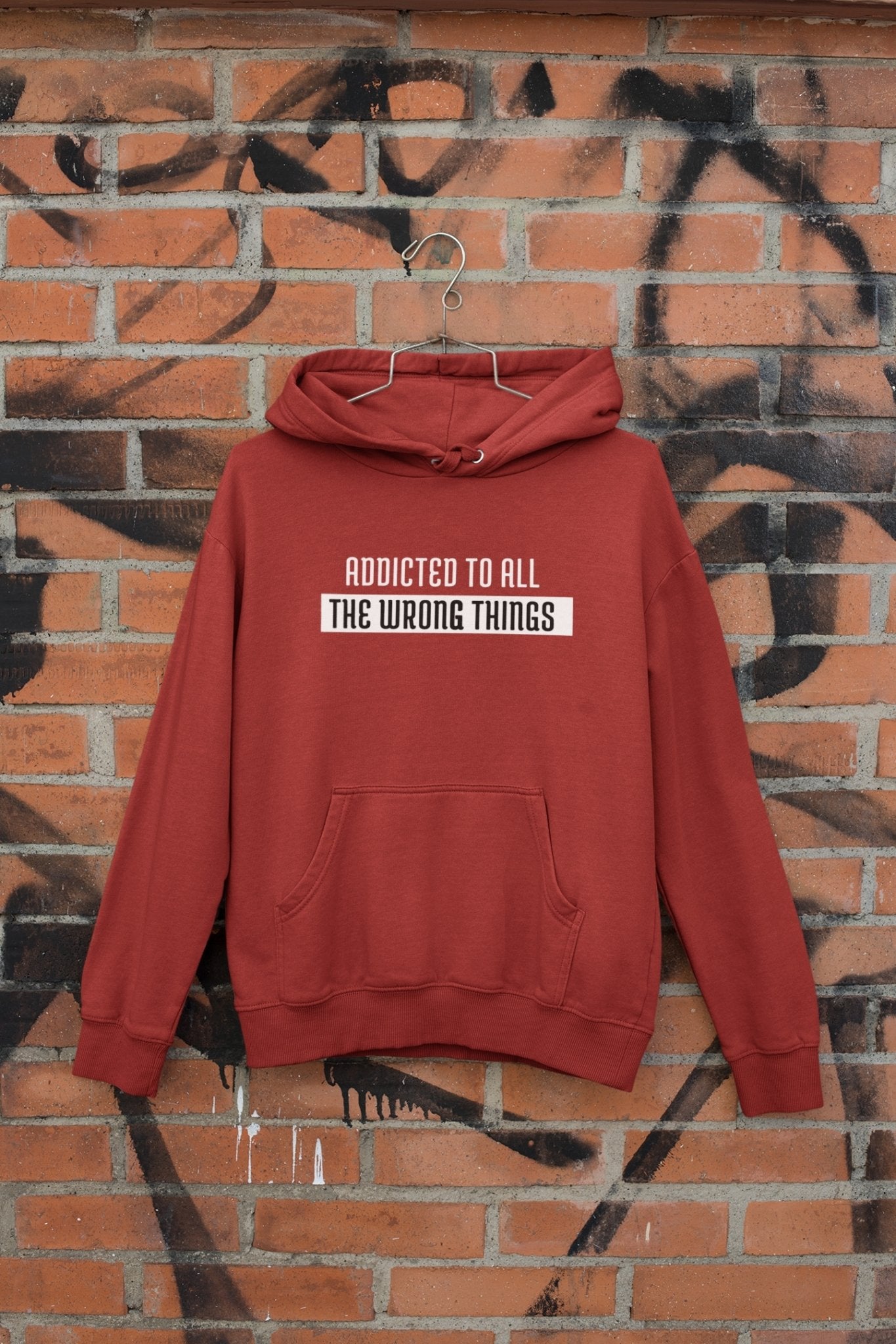 The Wrong Things Typography Hoodies for Women-FunkyTradition - Funky Tees Club