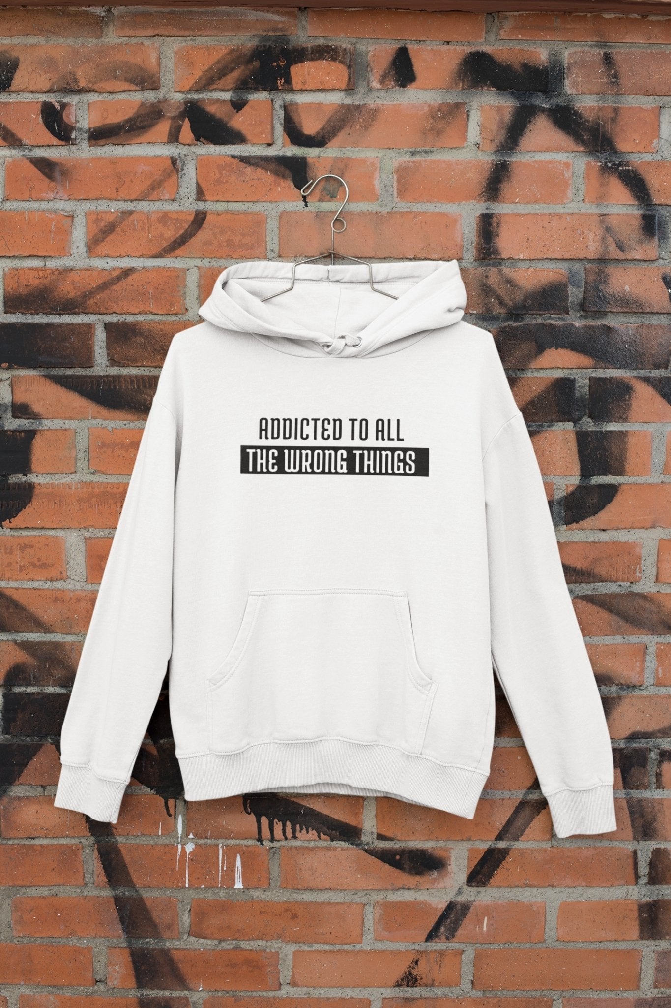 The Wrong Things Typography Men Hoodies-FunkyTradition - Funky Tees Club