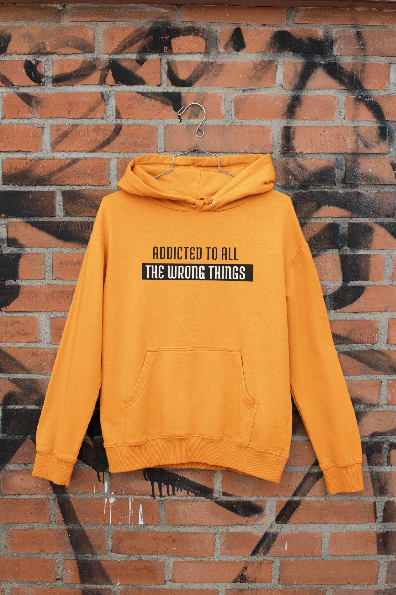 The Wrong Things Typography Men Hoodies-FunkyTradition - Funky Tees Club