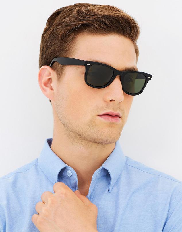 Unisex Black Square Wayfarer Sunglasses-FunkyTradition Premium FunkyTradition
