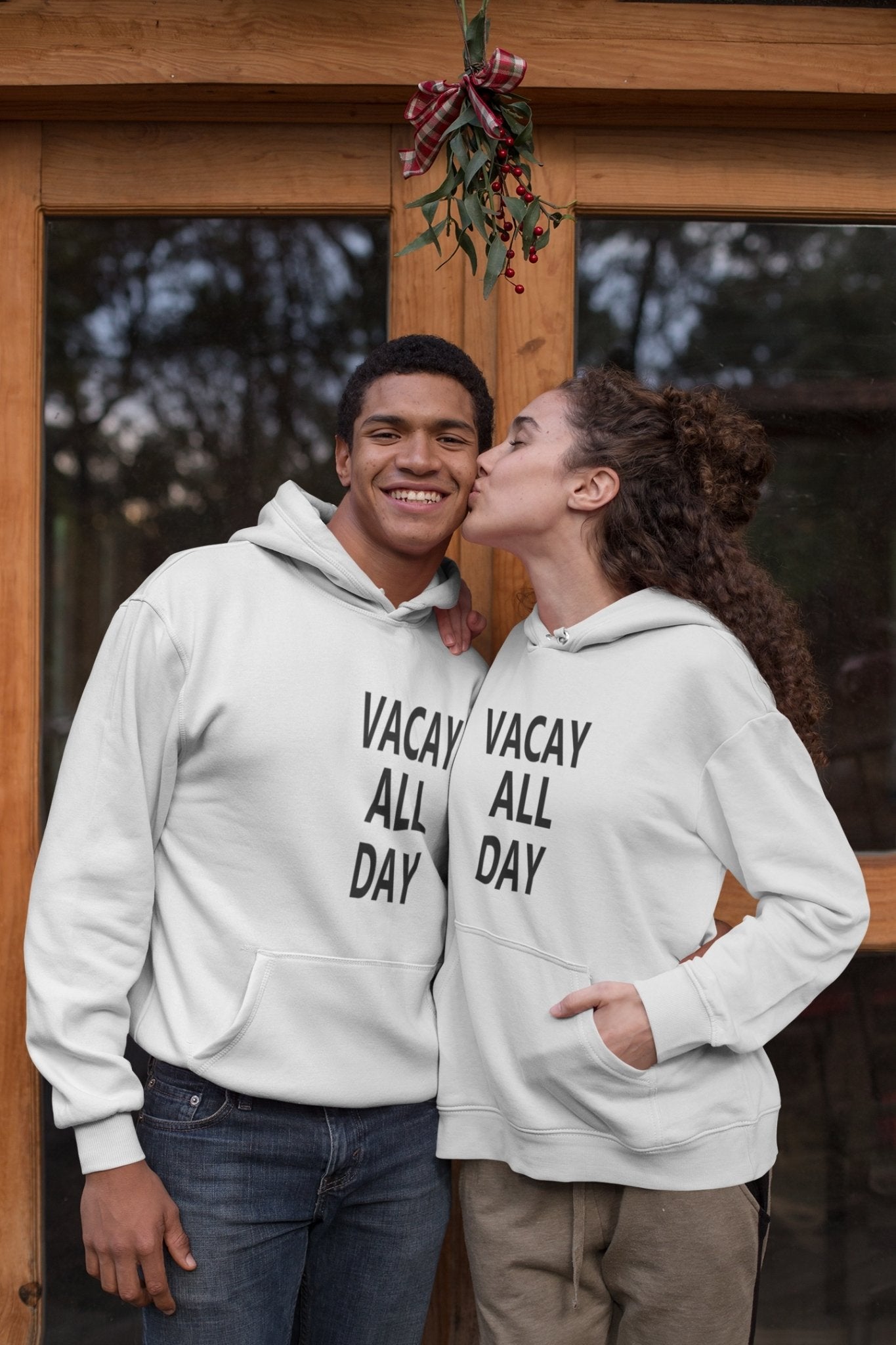 Vacay All Day Couple Hoodie-FunkyTradition - Funky Tees Club