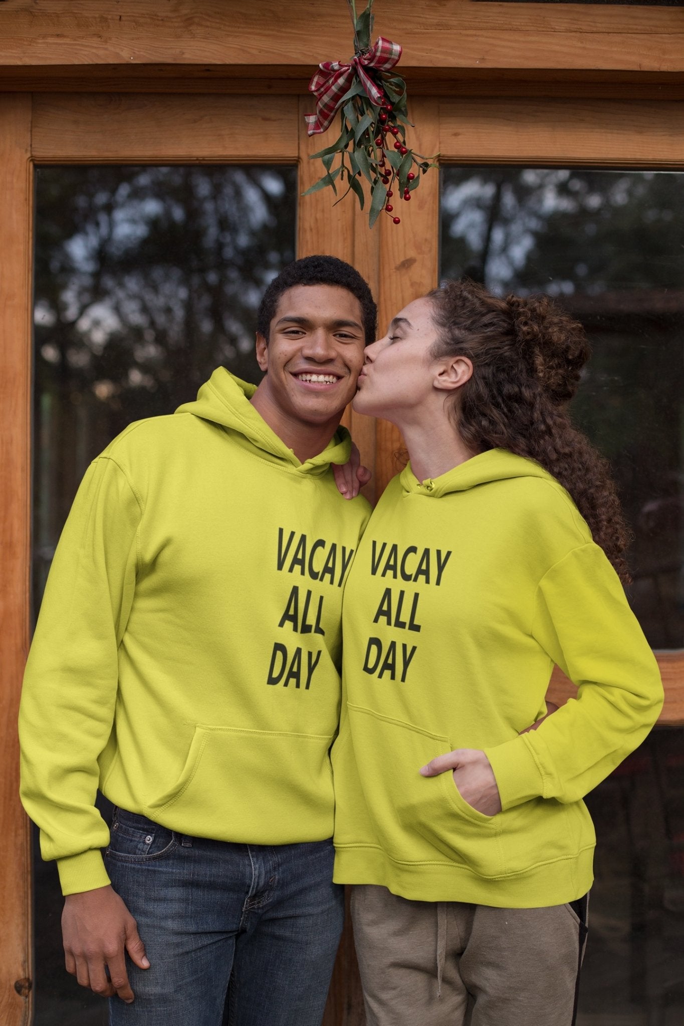 Vacay All Day Couple Hoodie-FunkyTradition - Funky Tees Club