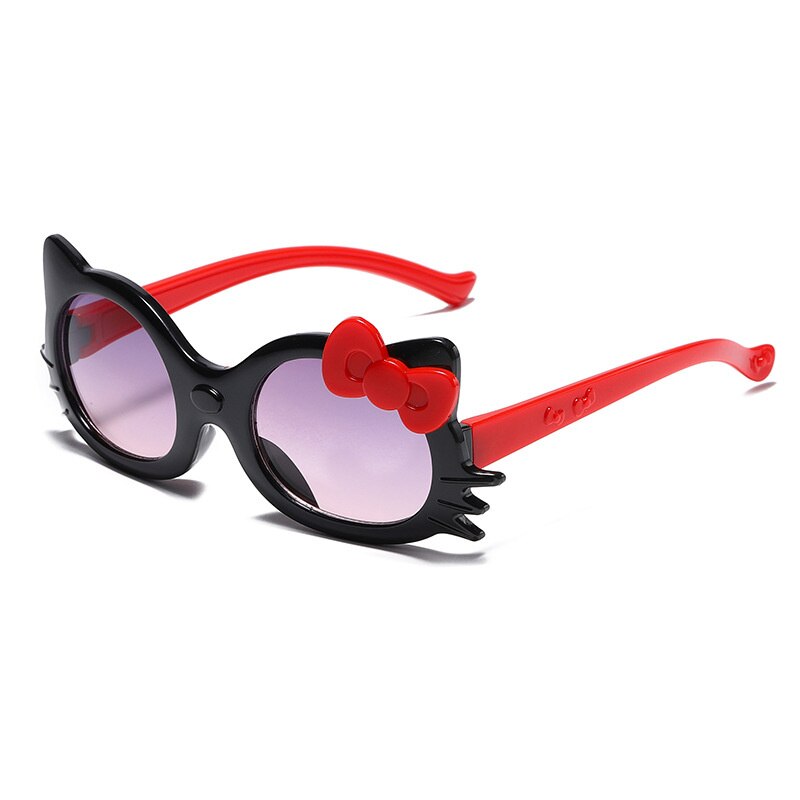 Black Round Cat Eye Sport Sunglasses For Boys And Girls-FunkyTradition (4+ Kids Sunglasses)