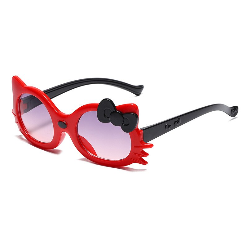 Red Round Cat Eye Sport Sunglasses For Boys And Girls-FunkyTradition (4+ Kids Sunglasses)