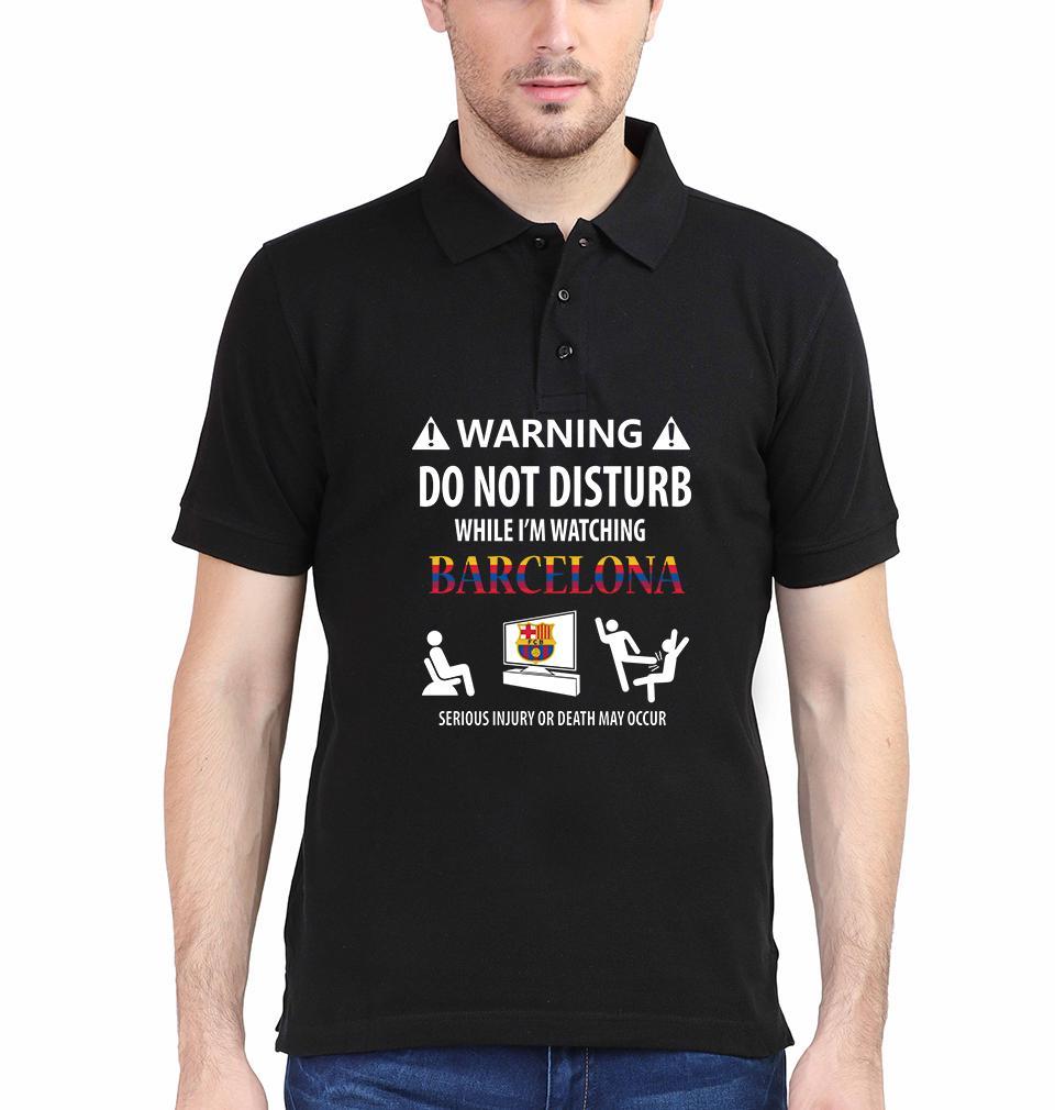 Warning FCB Men Polo Half Sleeves T-Shirts-FunkyTradition - Funky Tees Club