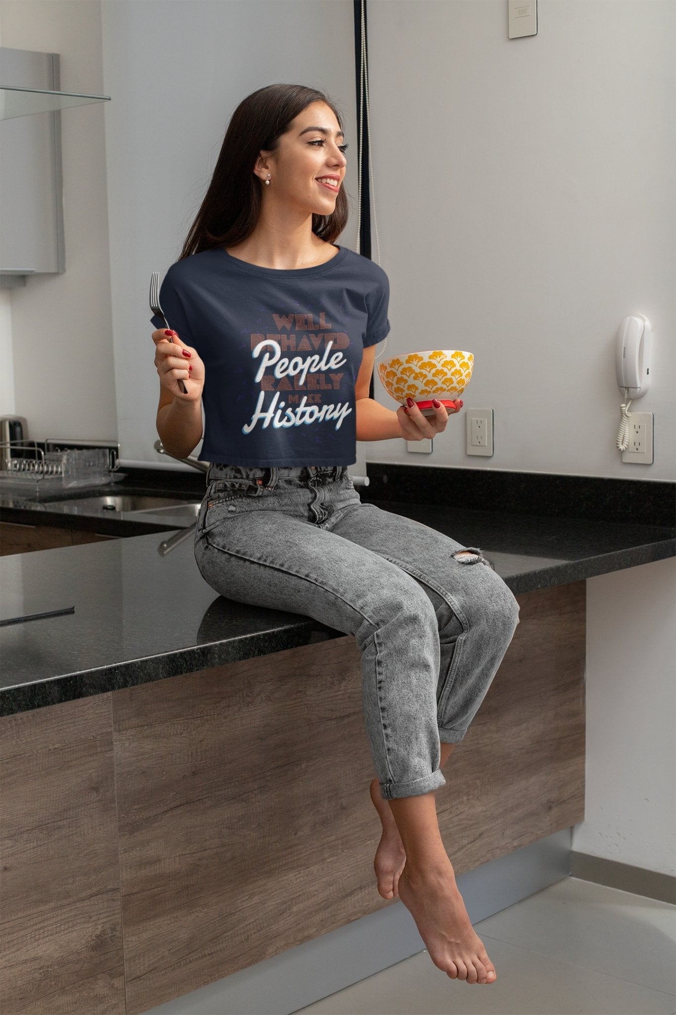 Well Behaved People Women Crop Top- FunkyTradition - Funky Tees Club