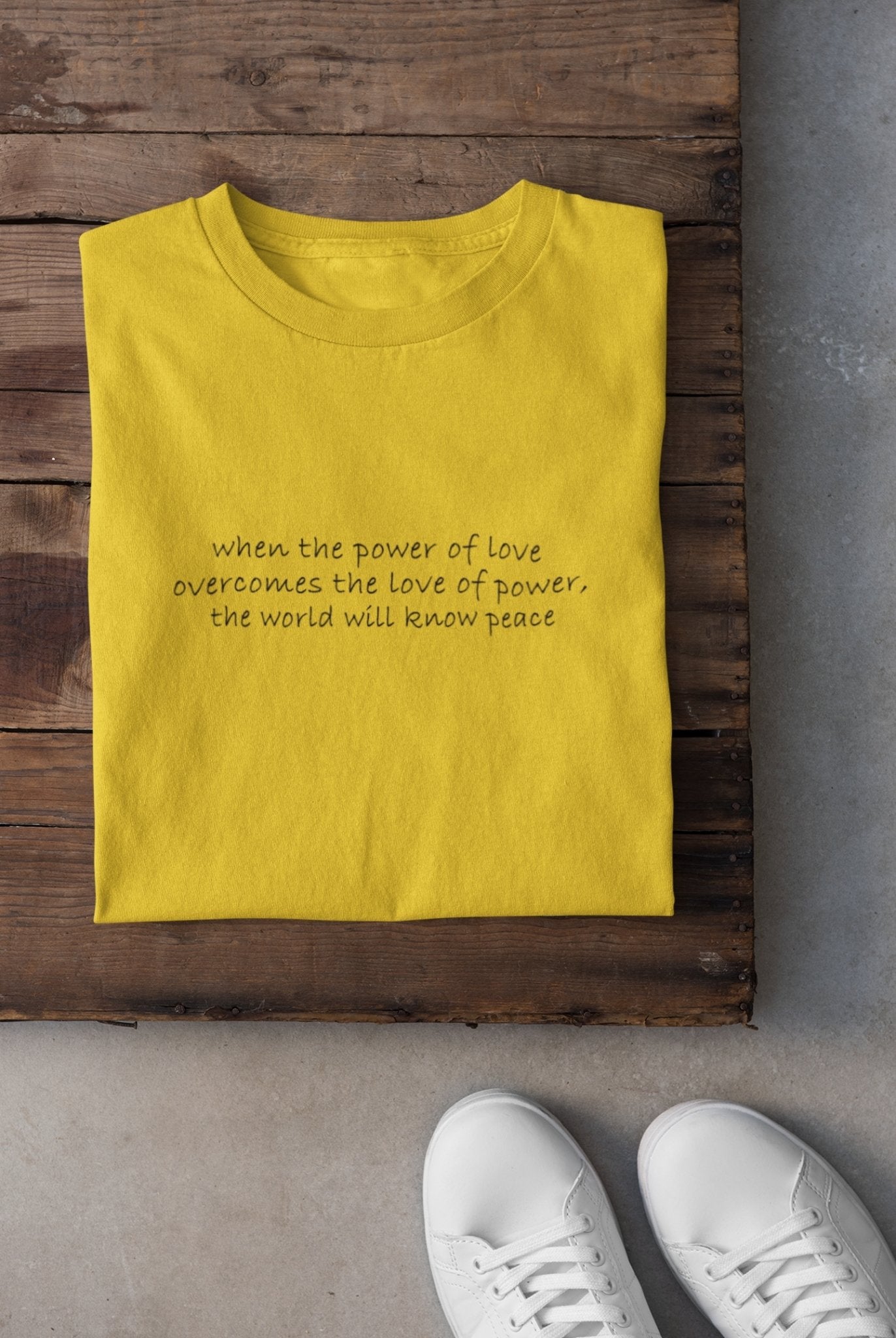 When the Power of Love Overcomes Minimal Women Half Sleeves T-shirt- FunkyTradition - Funky Tees Club