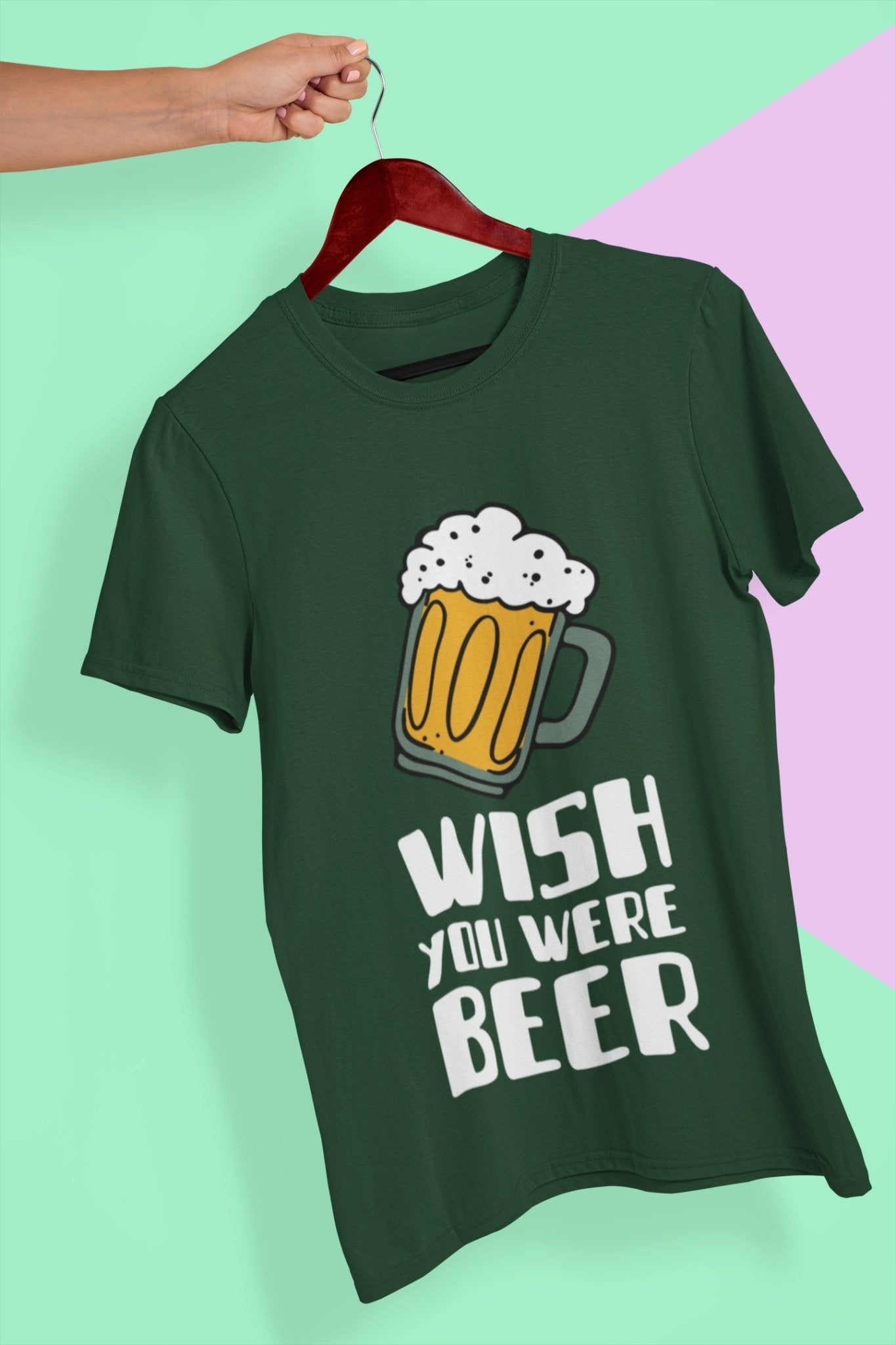 Wish You Were Beer Women Half Sleeves T-shirt- FunkyTradition - Funky Tees Club