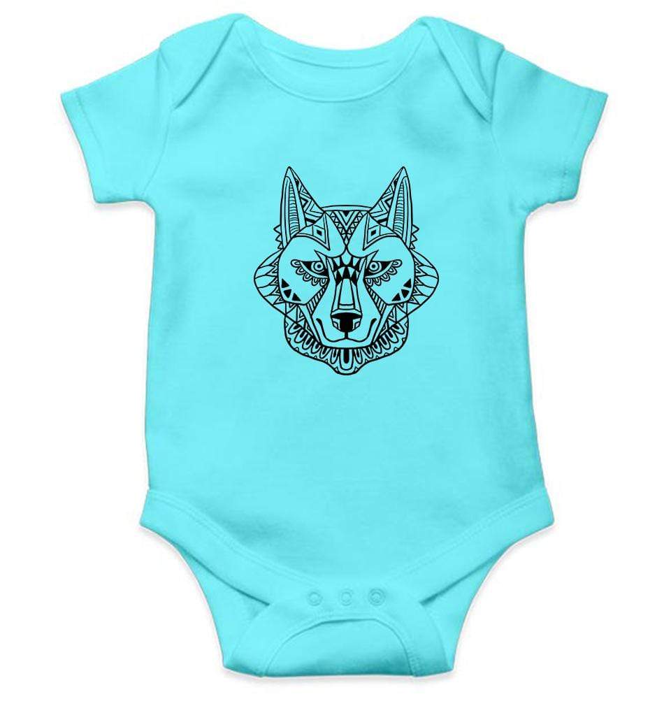 Wolf Abstract Rompers for Baby Boy- FunkyTradition FunkyTradition